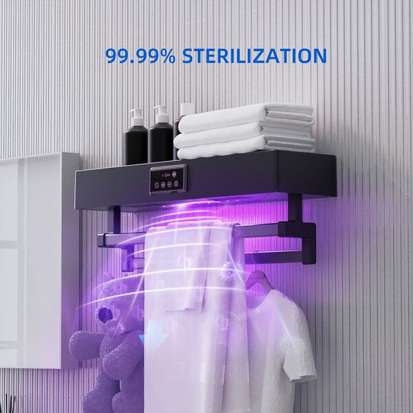 Sušilnik brisač z UV sterilizatorjem, ElectricSun STANDARD Grey, sivi, montaža na steno, za kuhinjo in kopalnico, 60 cm, 450W
