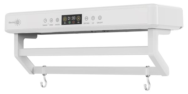 Pametni sušilnik brisač, ElectricSun PREMIUM White, beli, z UV sterilizatorjem, montaža na steno, za kuhinjo in kopalnico, 60 cm, 450W