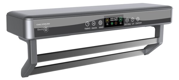 Pametni sušilnik brisač, ElectricSun PREMIUM Grey, sivi, z UV sterilizatorjem, montaža na steno, za kuhinjo in kopalnico, 60 cm, 450W