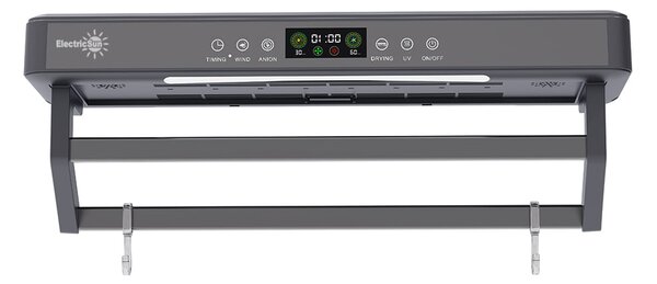 Pametni sušilnik brisač, ElectricSun PREMIUM Grey, sivi, z UV sterilizatorjem, montaža na steno, za kuhinjo in kopalnico, 60 cm, 450W