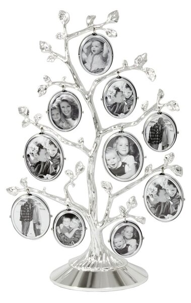 Kovinski stoječ okvir v srebrni barvi 27x18 cm Family Tree – Zilverstad