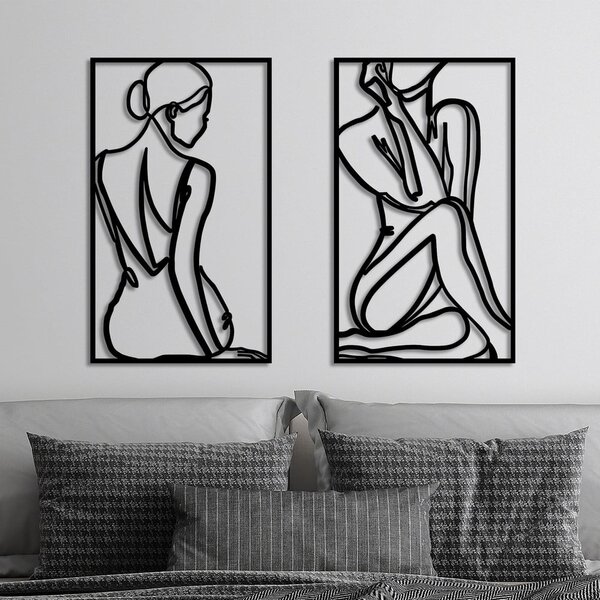 Kovinska stenska dekoracija 42x70 cm Minimalist Female – Wallity