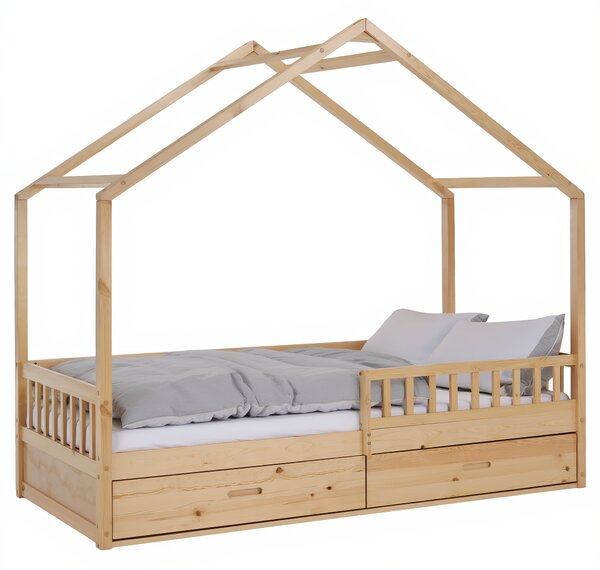 KONDELA Montessori postelja, 90x200, naravna, masivna, BIANKA