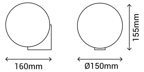 Stenska svetilka v srebrni barvi SULION Obi, ø 15 cm