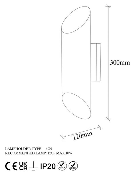 Črna/zlata stenska svetilka ø 8 cm Cut – Opviq lights