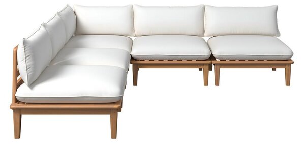 Mömax Loungegarnitur Chris Akazie/beige Echtholz
