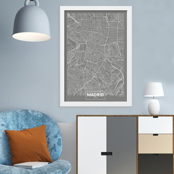 Plakat z okvirjem 40x55 cm Madrid – Wallity