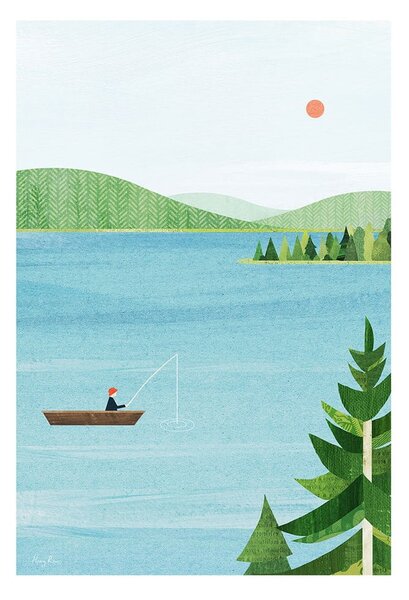 Plakat 30x40 cm Lake - Travelposter