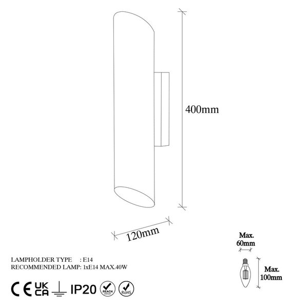 Črna/zlata stenska svetilka ø 8 cm Cut – Opviq lights