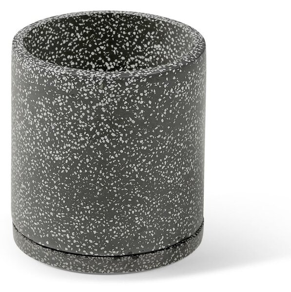 Temno siv cvetlični lonček Bonami Selection Terrazzo, ø 34 cm