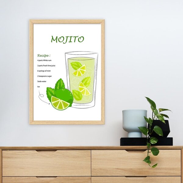 Plakat z okvirjem 40x55 cm Mojito – Wallity