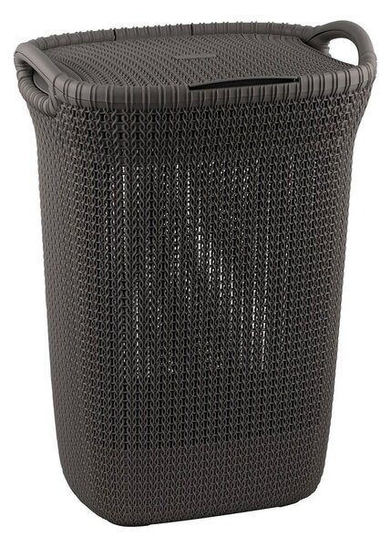 Temno siv koš za perilo Curver Knit Hamper, 57 l