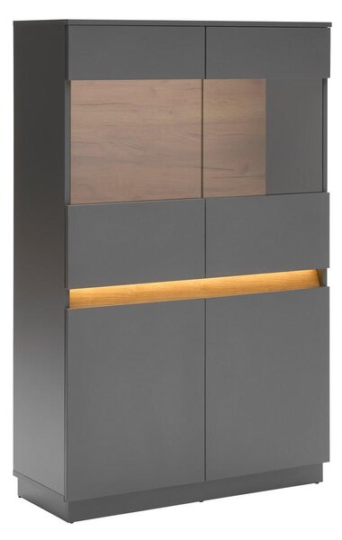 Mömax Highboard Samu Anthrazit/eichefarben