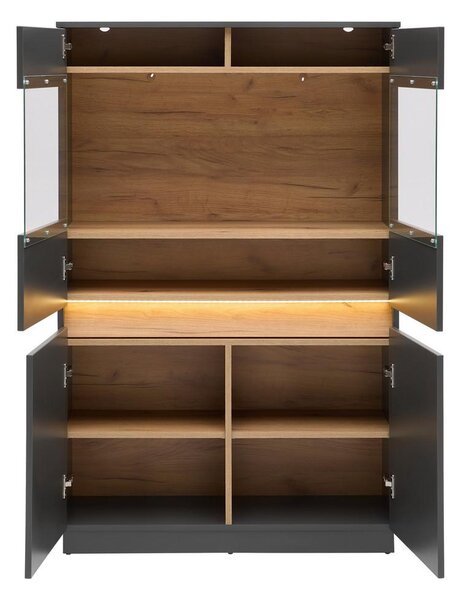 Mömax Highboard Samu Anthrazit/eichefarben