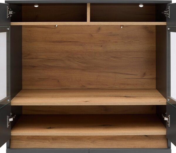 Mömax Highboard Samu Anthrazit/eichefarben