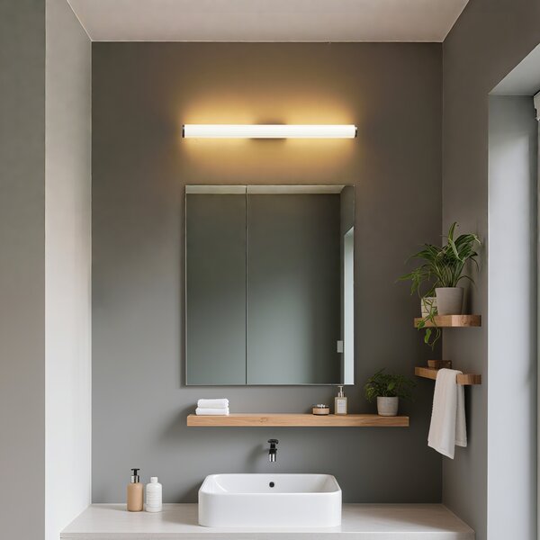 Retro stenska svetilka Gunmetal 80,4 cm vklj. LED IP44 - Coco