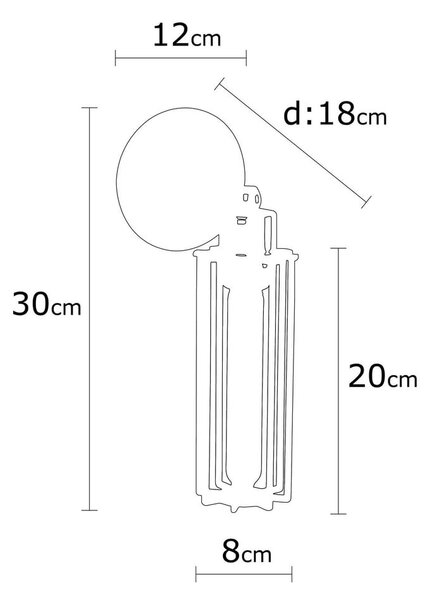 Črna stenska svetilka ø 8 cm Likya – Opviq lights