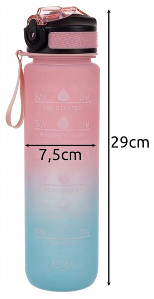 Športni bidon s slamico za vodo 1000ml