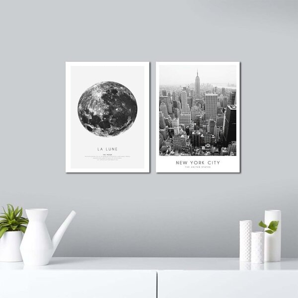 Plakati v kompletu 2 ks z okvirjem 30x40 cm New York City – Wallity