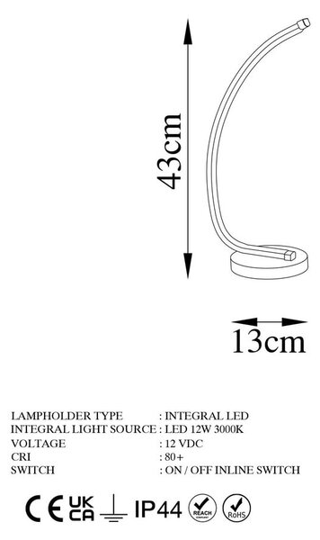 LED namizna svetilka v zlati barvi (višina 43 cm) Bevel – Opviq lights