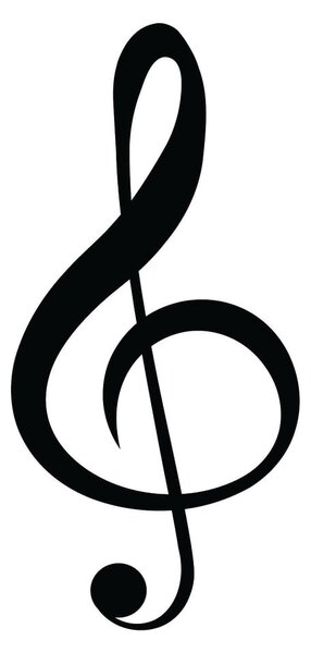 Črna stenska dekoracija Wallity Treble Clef