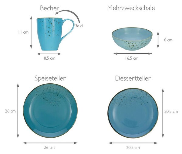 Creatable Kombinirani Servis Aqua, 16-Delni