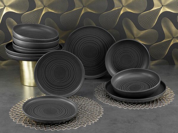 Creatable Jedilni Servis Lava Stone Black, 12-Delni