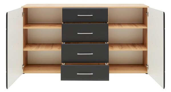Modern Living Komoda Sonate, Črna, Barva Hrasta