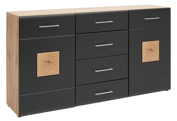 Modern Living Komoda Sonate, Črna, Barva Hrasta