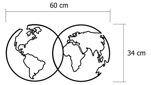 Stenska kovinska dekoracija Travel