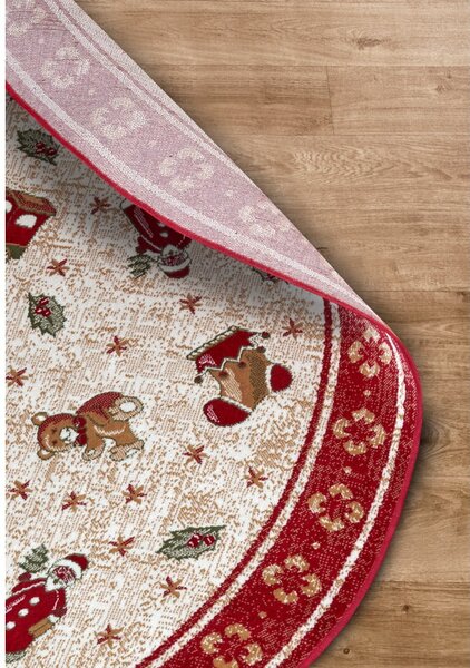 Rdeča okrogla preproga z božičnim motivom iz mešanice bombaža ø 160 cm Toy's Delight Red Christmas – Villeroy&Boch
