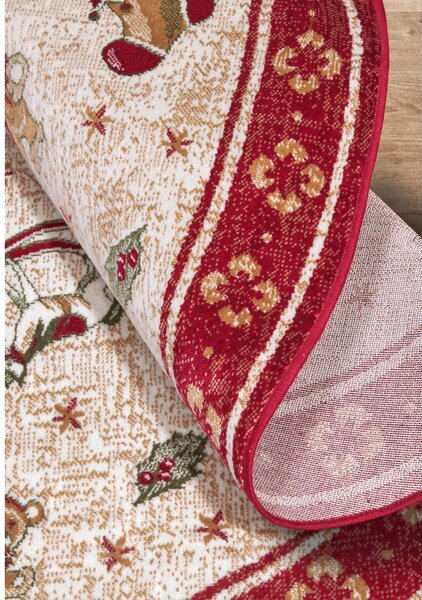 Rdeča okrogla preproga z božičnim motivom iz mešanice bombaža ø 160 cm Toy's Delight Red Christmas – Villeroy&Boch