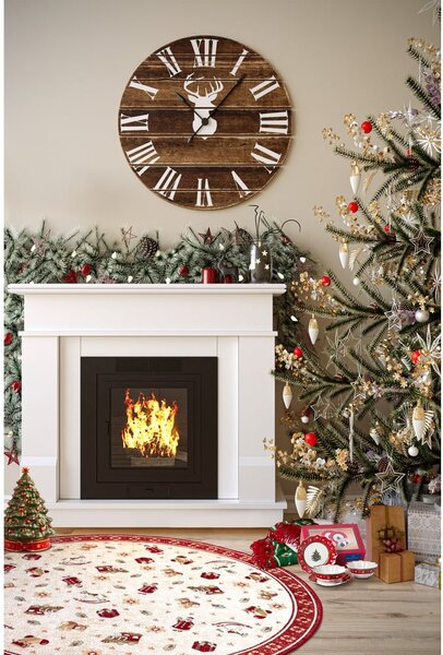 Rdeča okrogla preproga z božičnim motivom iz mešanice bombaža ø 160 cm Toy's Delight Red Christmas – Villeroy&Boch