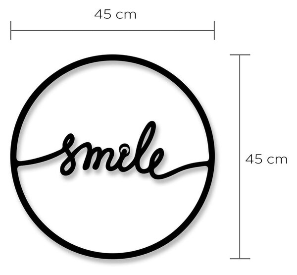 Kovinska stenska dekoracija Smile, ⌀ 40 cm