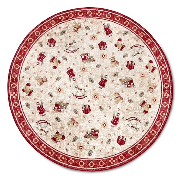 Rdeča okrogla preproga z božičnim motivom iz mešanice bombaža ø 160 cm Toy's Delight Red Christmas – Villeroy&Boch