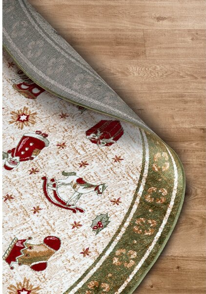 Zelena okrogla preproga z božičnim motivom iz mešanice bombaža ø 160 cm Toy's Delight Green Christmas – Villeroy&Boch