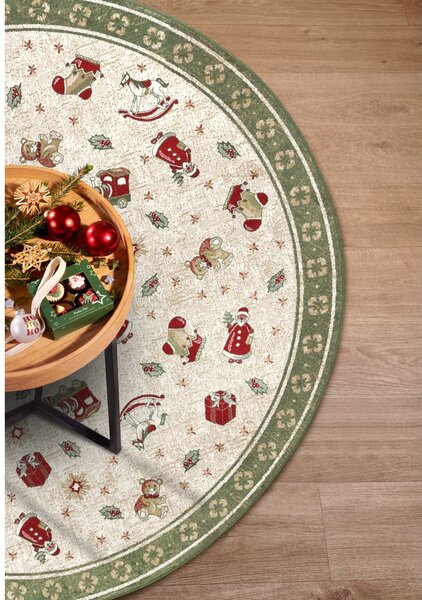 Zelena okrogla preproga z božičnim motivom iz mešanice bombaža ø 160 cm Toy's Delight Green Christmas – Villeroy&Boch