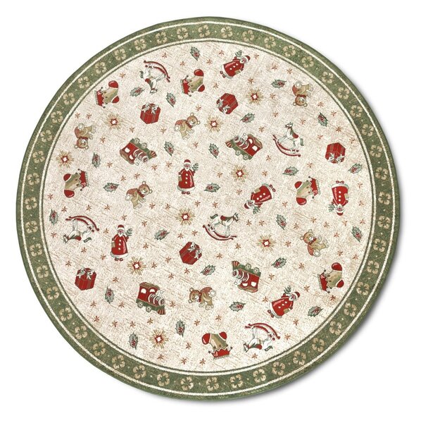 Zelena okrogla preproga z božičnim motivom iz mešanice bombaža ø 160 cm Toy's Delight Green Christmas – Villeroy&Boch