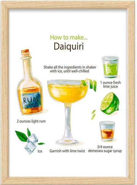 Plakat z okvirjem 40x55 cm Daiquiri – Wallity