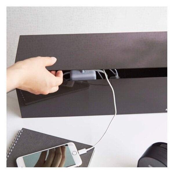 Črno-rjava škatla za polnilce YAMAZAKI Web Cable Box