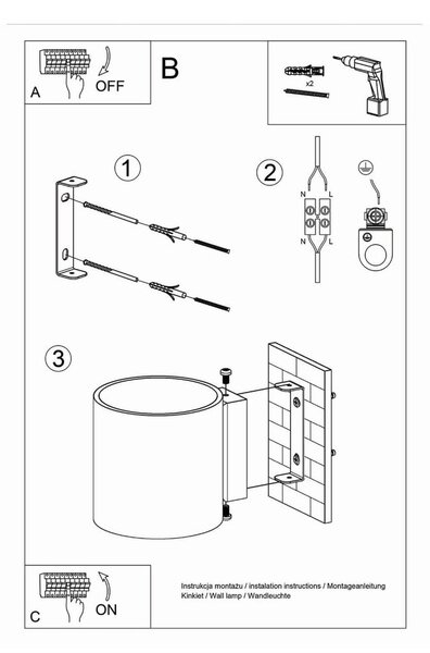 Temno siva stenska svetilka ø 10 cm Roda – Nice Lamps