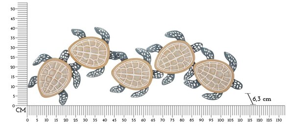 Kovinska stenska dekoracija 111,5x43 cm Tartarughe – Mauro Ferretti