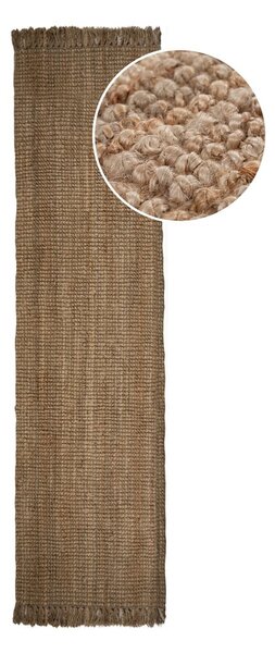 Ročno tkan tekač iz jute v naravni barvi 60x150 cm Jute Boucle – Flair Rugs