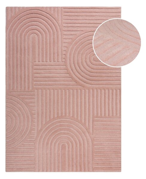 Rožnata volnena preproga Flair Rugs Zen Garden, 120 x 170 cm