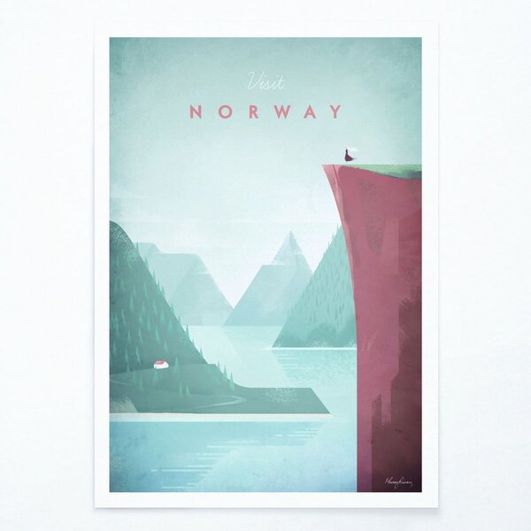 Plakat Travelposter Norway, 30 x 40 cm