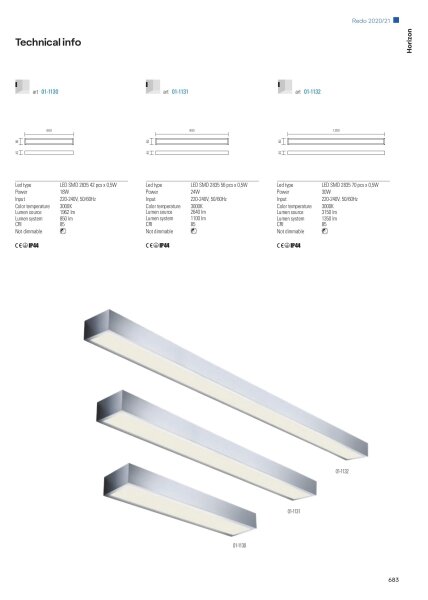 Redo 01-1132 - LED Kopalniška luč za osvetlitev ogledala HORIZON LED/30W/230V IP44