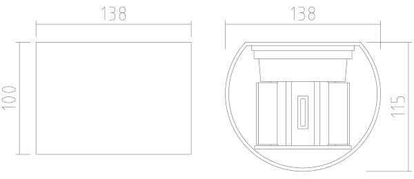 APLED - LED Zunanja stenska svetilka OVAL 2xLED/3W/230V IP65