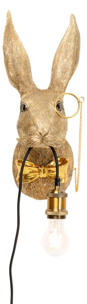 KARE Kare stenska svetilka Animal Rabbit, zlata, plastika, E27, Zlata / medeninasta, Dnevna soba / jedilnica, Plastika, Sodobni