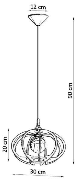 Lestenec na vrvici MANDELINO 1xE27/60W/230V