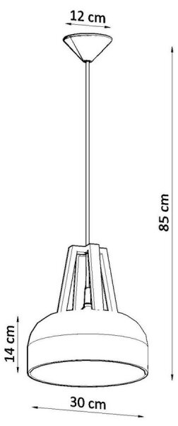 Sollux SL.0387 - Lestenec na vrvici CASCO 1xE27/60W/230V pr. 30 cm